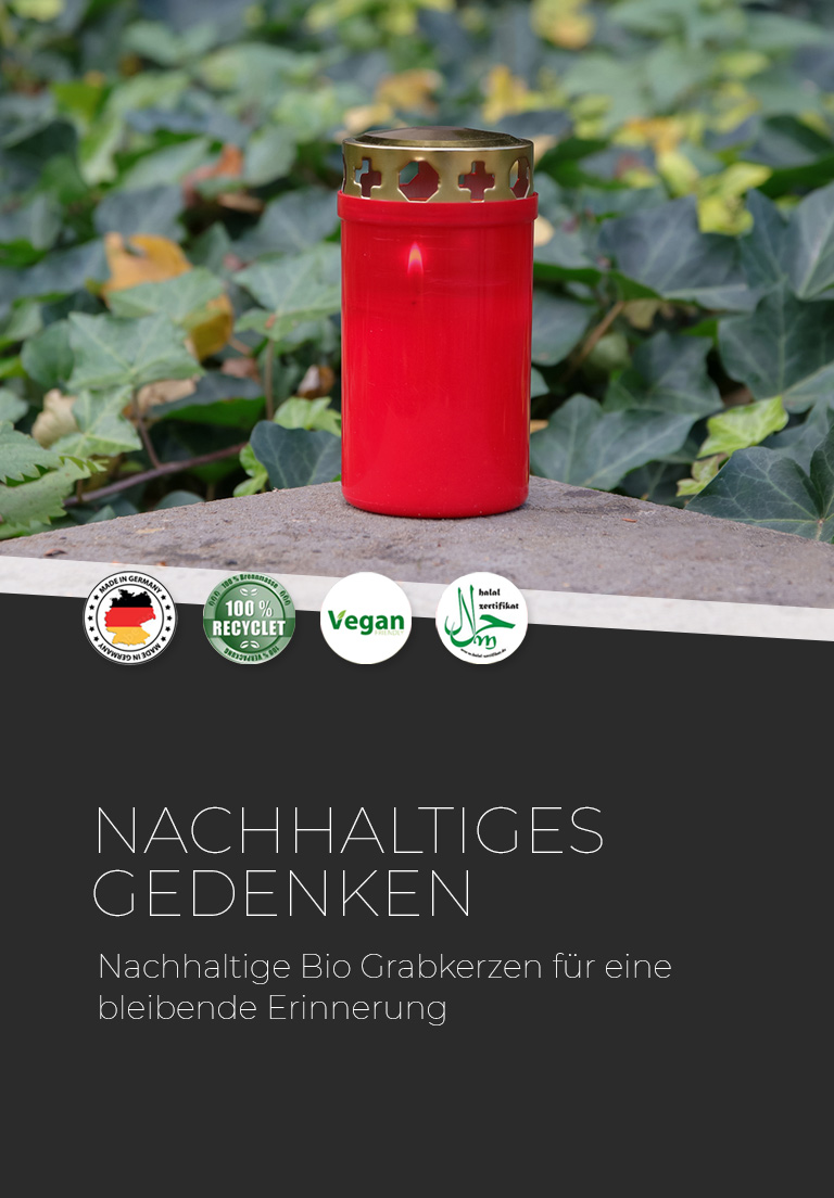Bio Grabkerzen & Grablichter aus recycelter Biomasse